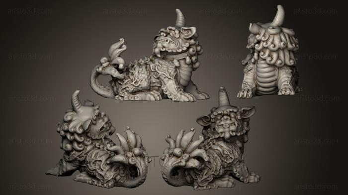 Figurines lions tigers sphinxes (STKL_0252) 3D model for CNC machine